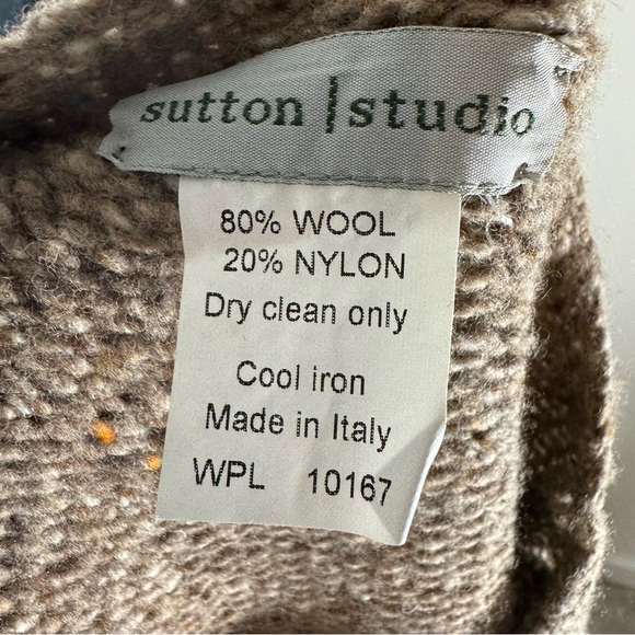 Sutton Studio Wool blend Tan poncho - Picture 6 of 6